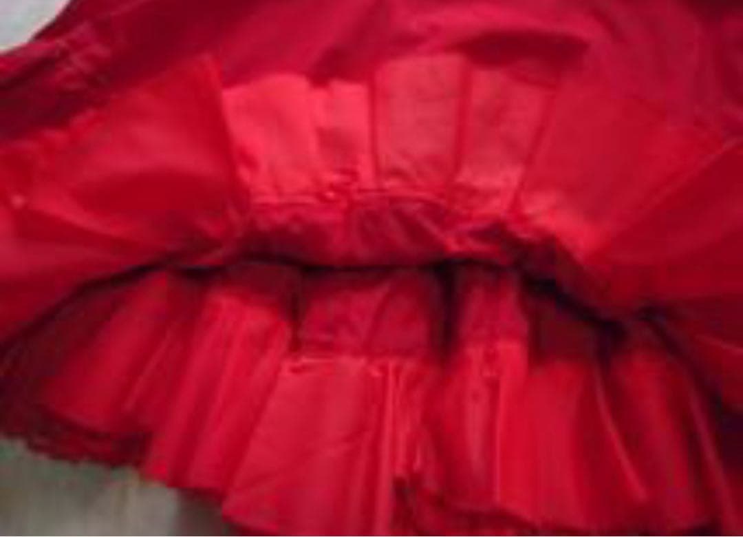 フラメンコ　社交ダンス　ペチコート　赤