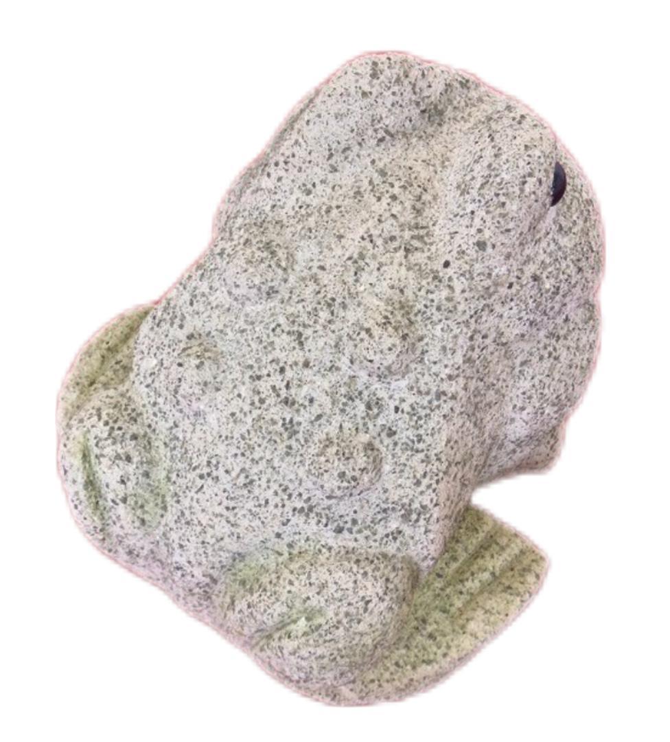 イボ蛙の石像風の置物 コンクリート製 かえる 庭石 庭園 飾り ガーデニング