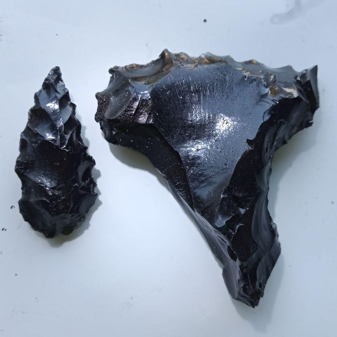 がちがち 石器 模写 269 スクレーパー 石槍 黒曜石　サンプル