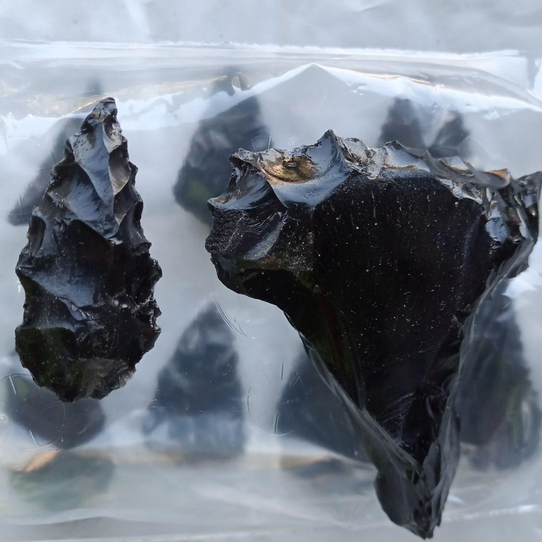 がちがち 石器 模写 269 スクレーパー 石槍 黒曜石　サンプル