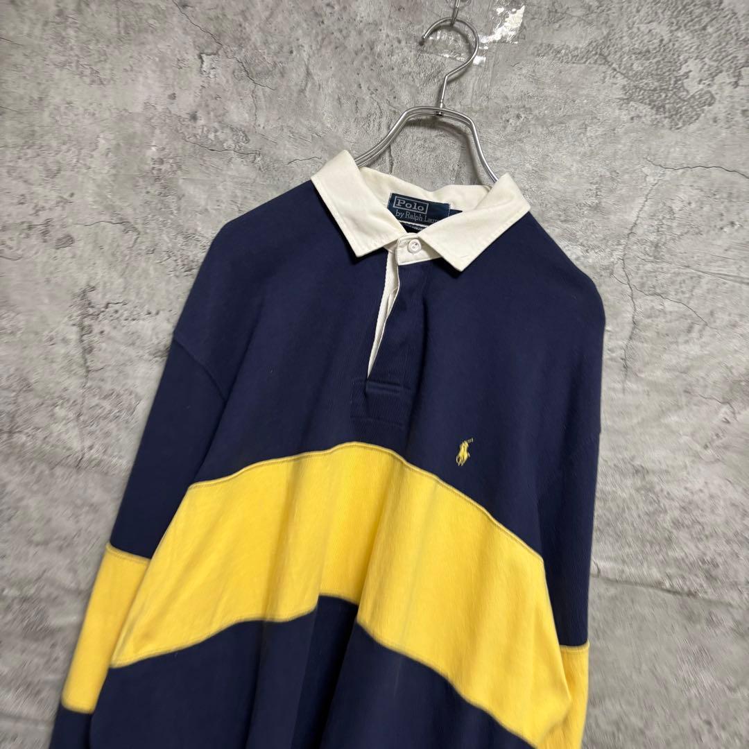 ポロバイラルフローレン　ラガーシャツ　古着　ビンテージ　90s ラグビー　L