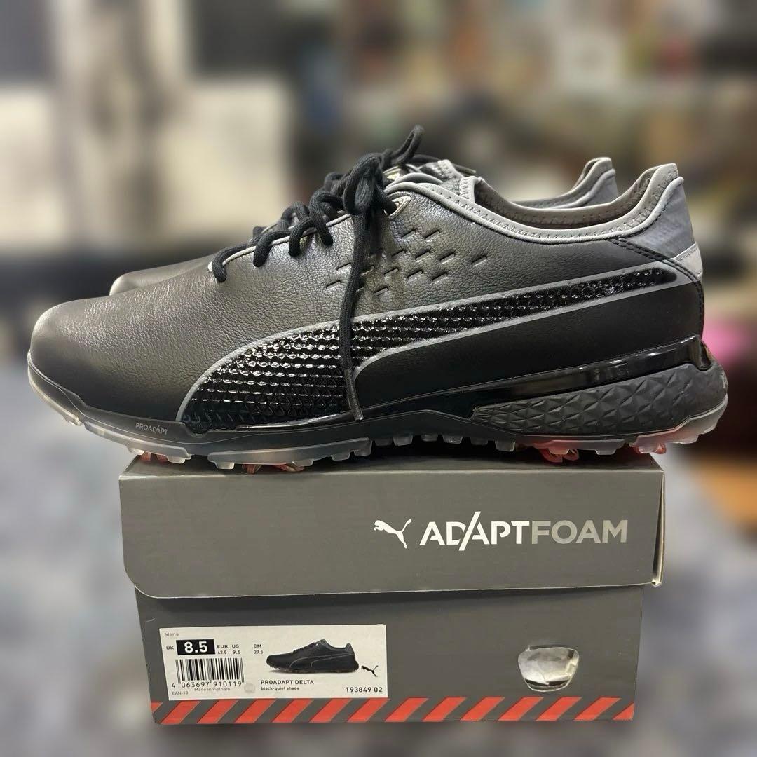プーマ ゴルフ スパイクゴルフシューズ 黒 防水 プロアダプト デルタ 27.5