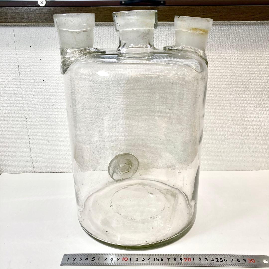 希少 レア 大型 イギリス ビンテージ 実験器具 ガラス瓶 ウルフ瓶 薬瓶