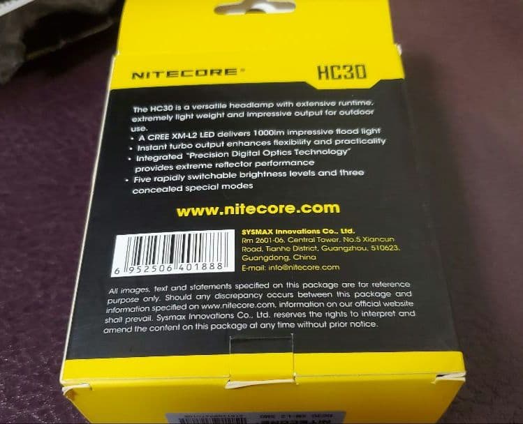 NITECORE HC30 ヘッドランプ 1000ルーメン