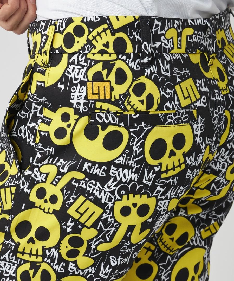 ★春ゴルフ★ラウドマウスゴルフ★ストレッチツイル柄パンツ★LL★アニマルスカルズ