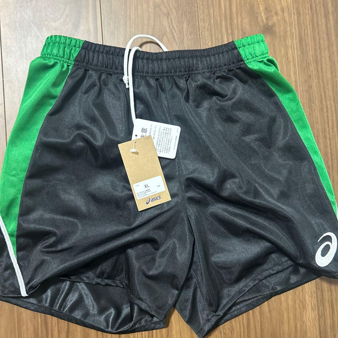 バレーボールパンツ ブラック/グリーン