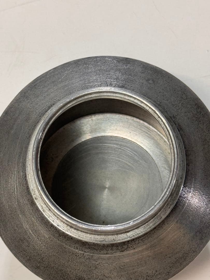 茶入 錫 間村自造 箱無　骨董品