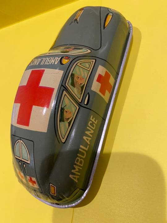◆絶版昭和のビンテージ品■増田屋のブリキの救急車◆輸出向け商品◆専用箱付◆