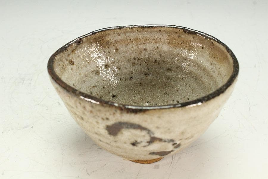 茶道具 古唐津 唐草の絵 沓茶碗 桂又三郎 書付(K-YC562)