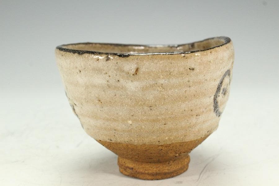 茶道具 古唐津 唐草の絵 沓茶碗 桂又三郎 書付(K-YC562)