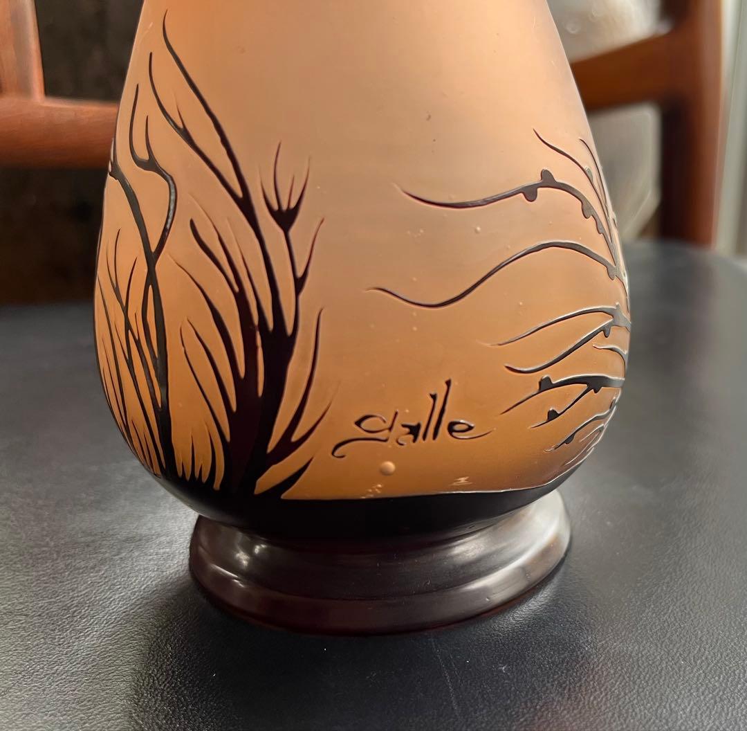 エミール、ガレ海藻彫刻 花瓶　本物保証