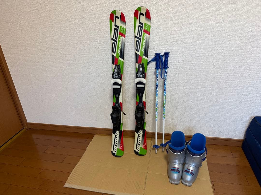 スキーセット　elan100 、ブーツ、ストックkazama 3点セット
