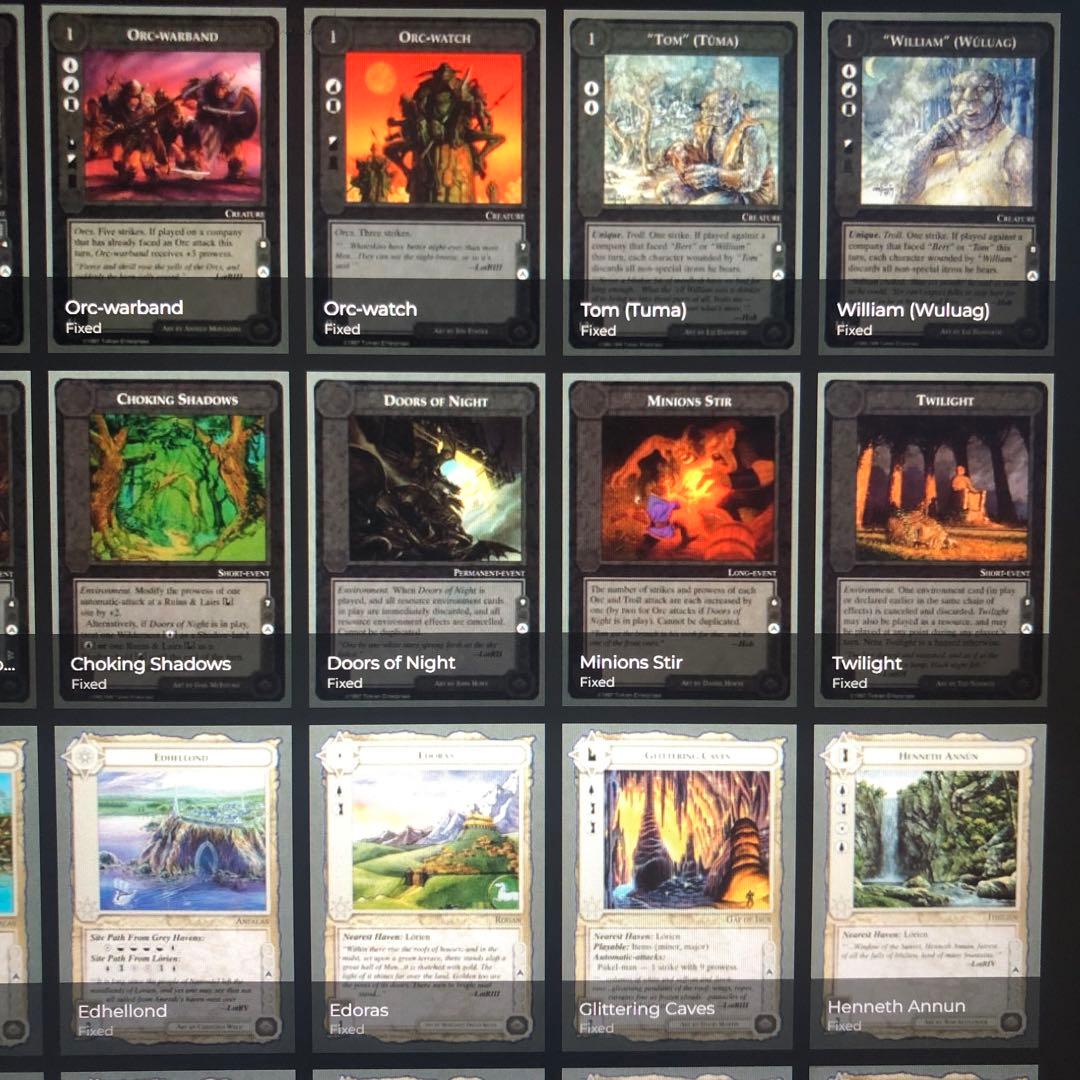 ミドルアース　カード　チャレンジデッキA ccg コンプ　指輪物語　希少