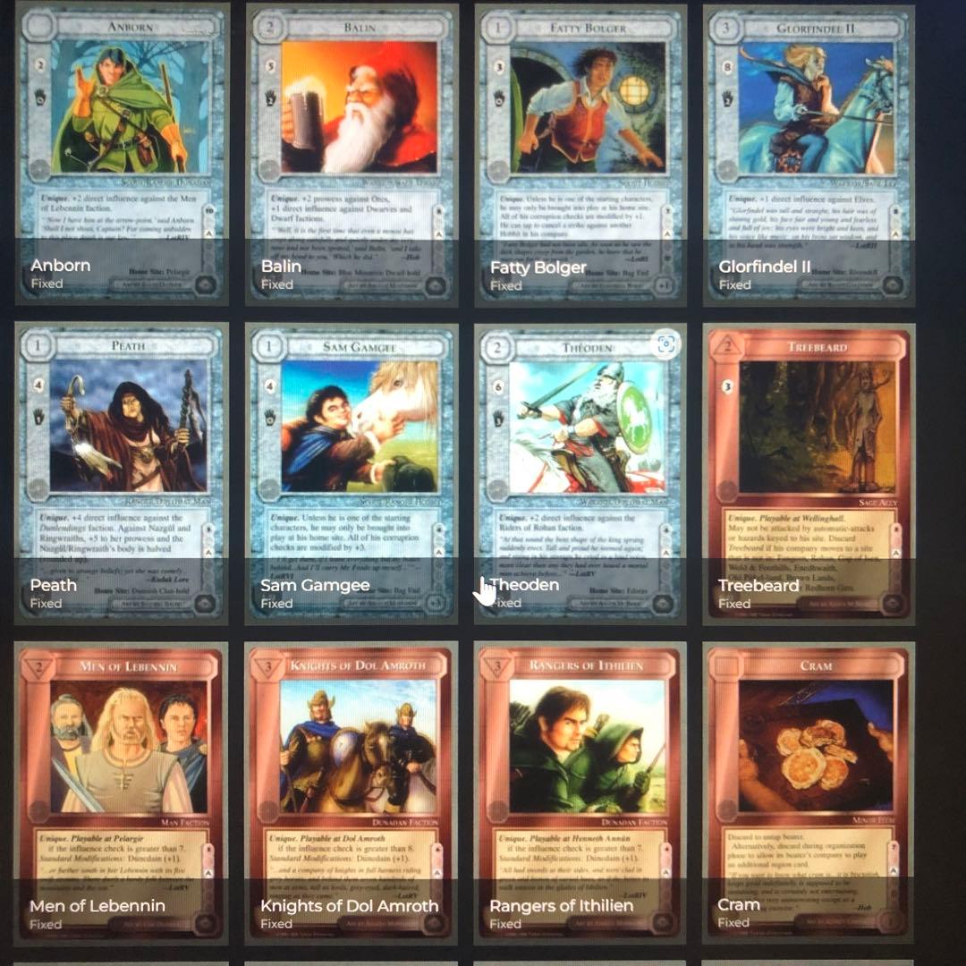 ミドルアース　カード　チャレンジデッキA ccg コンプ　指輪物語　希少