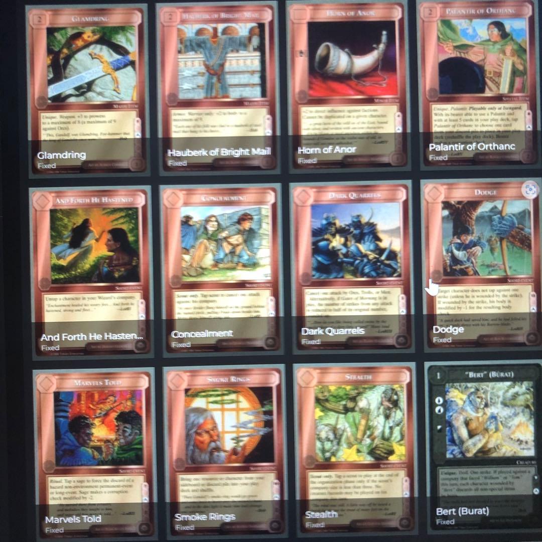 ミドルアース　カード　チャレンジデッキA ccg コンプ　指輪物語　希少