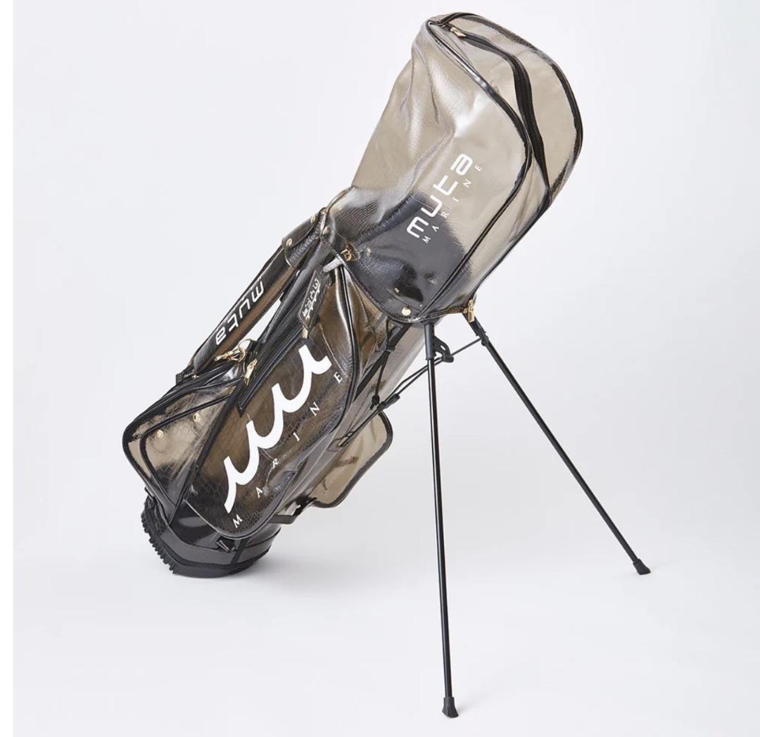 キャディバッグ エンボスクロコ クリア 黒 新品 ムータマリンゴルフ