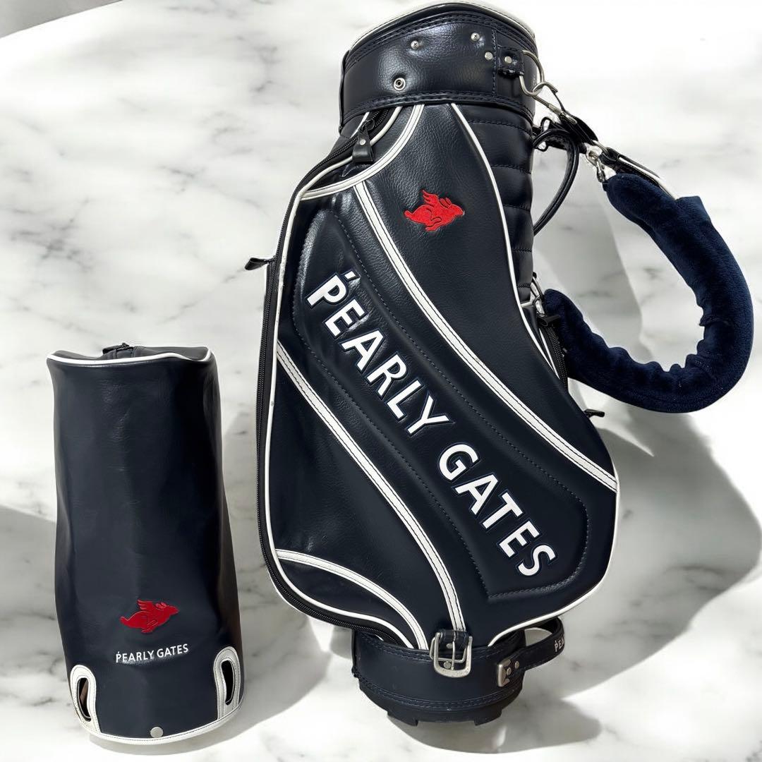 入手困難 良品 PEARLY GATES キャディバッグ ネイビー ツアーモデル