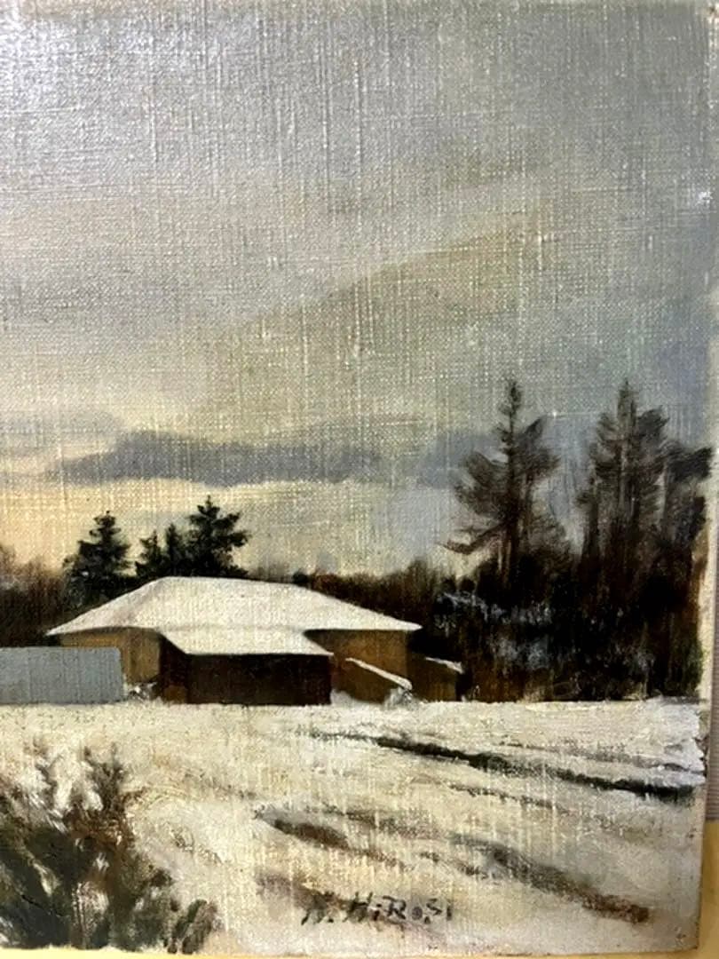 巨匠 野田弘志『道』油彩 カンヴァス M6 1974年作 原画 真作保証 1点物