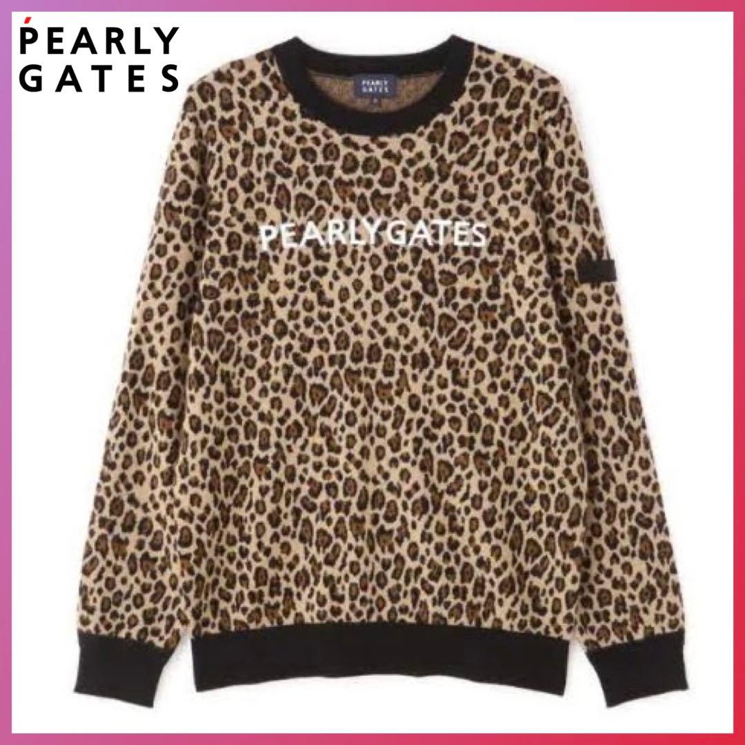 美品 パーリーゲイツ カシミヤ混 ニット レディース サイズ0 レオパード柄