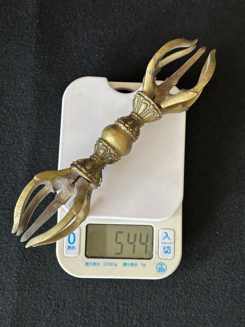 五鈷杵 密教法具 チベット お守り厄除け 長さ23cm 重さ544g 降魔杵LC