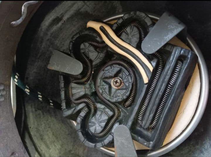 電気式火鉢　風炉型電熱器　茶道具　コード式火鉢　取り外し可能　アンティーク鋳鉄製