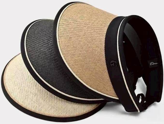 【新品】サンバイザー　折り畳み　紫外線　サンカット　ブラック　UV 帽子　ゴルフ