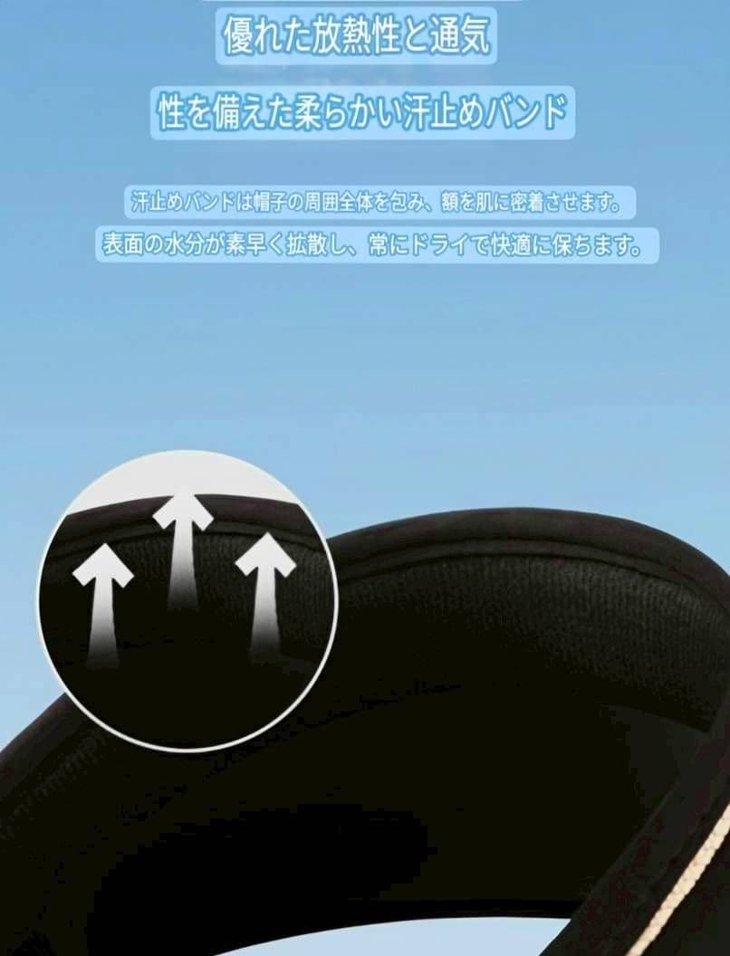 【新品】サンバイザー　折り畳み　紫外線　サンカット　ブラック　UV 帽子　ゴルフ