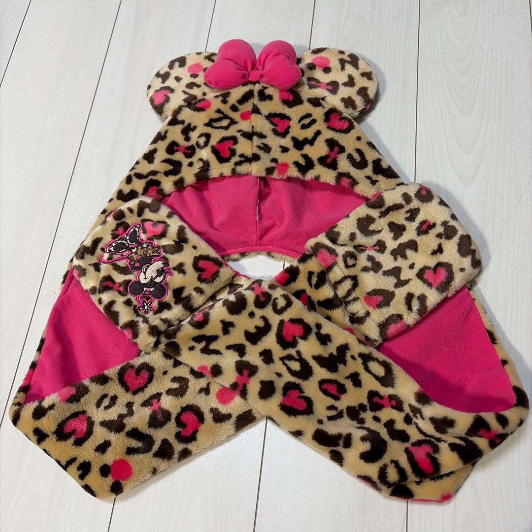 ヒョウ柄　ディズニー　ファンキャップ　マフラー