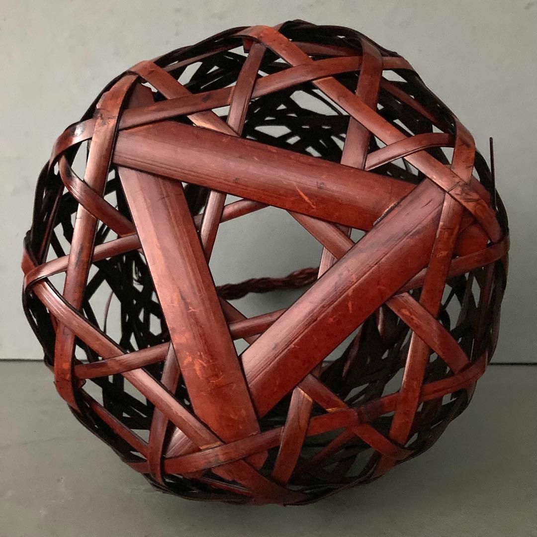 【未使用】花籠 籠花入 かやごもり 花器 茶道具 37cm×24cm