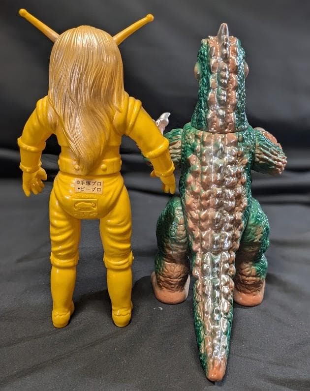 マグマ大使＆灼熱怪獣アロン・大恐竜（ブルマァク復刻）ソフビフィギュア２体セット