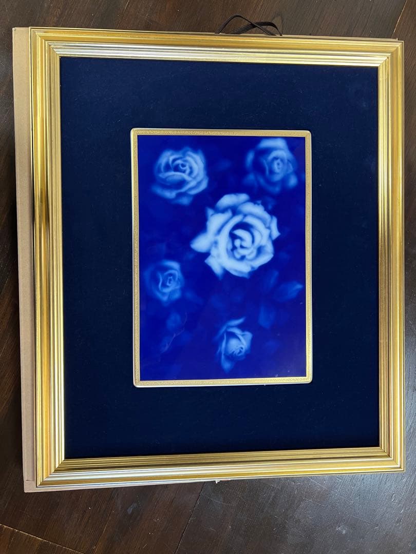 大倉陶園　陶額　ホワイトローズ