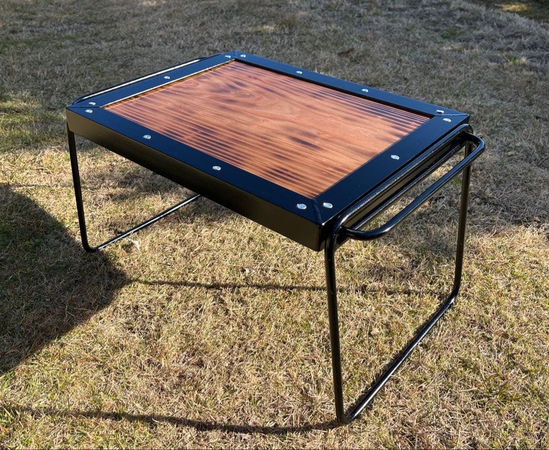 アイアンテーブル　アウトドア　キャンプ　天然木　BBQ ハンドメイド