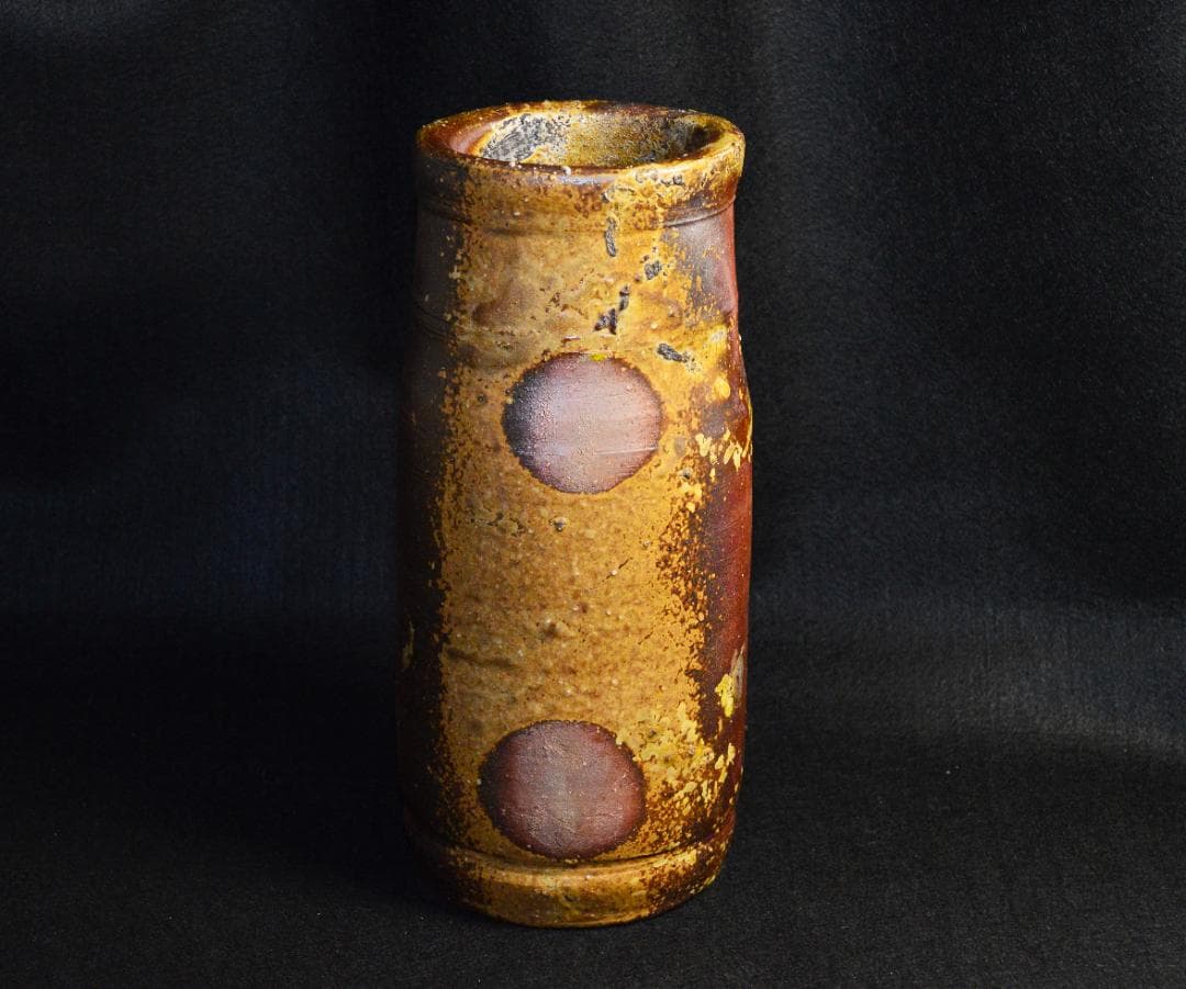 専用【最上位作】人間国宝 藤原啓 　牡丹餅窯変花入　M227