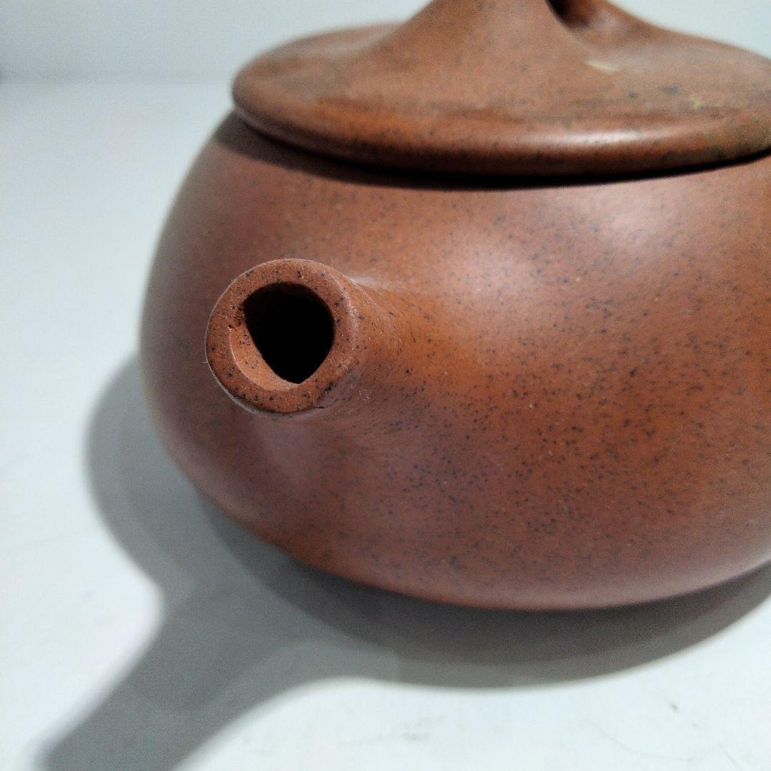 O85-13 中国古作 朱泥急須 在銘刻印有　D