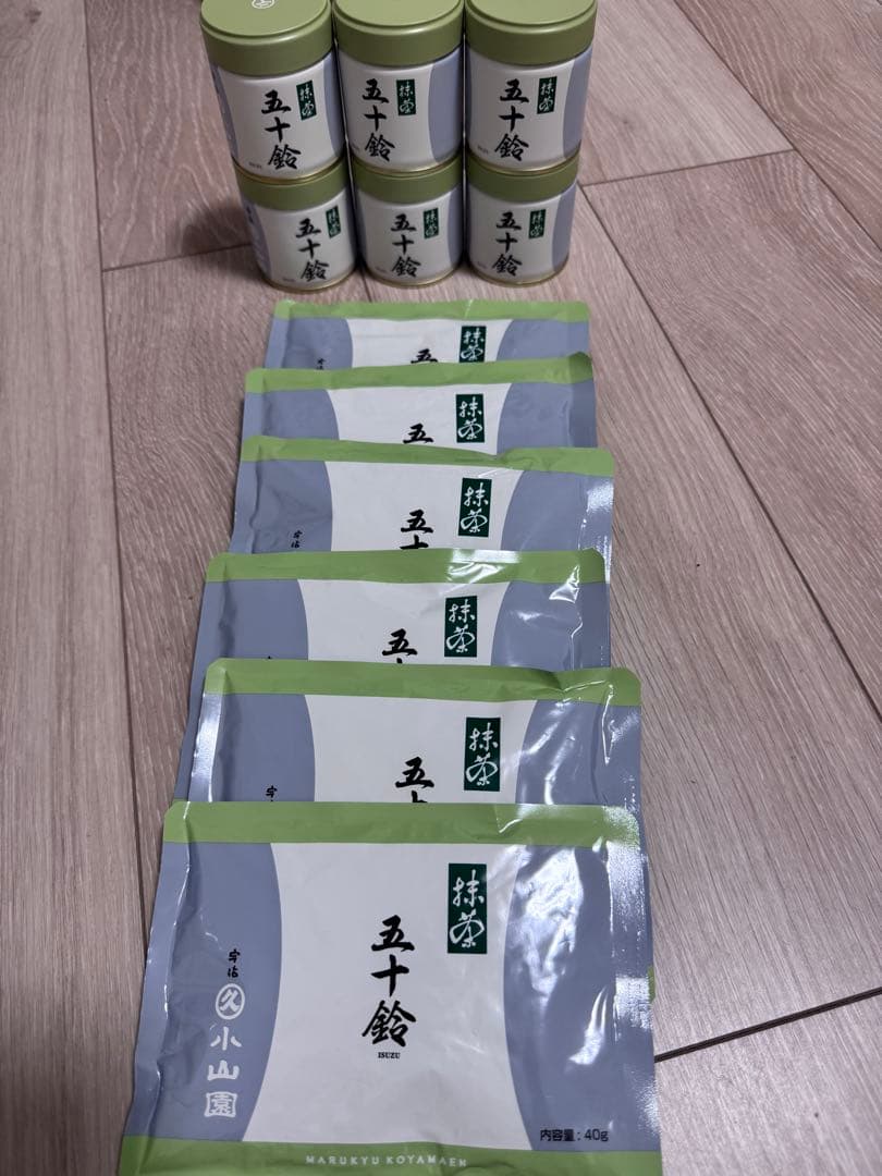 丸久小山園 抹茶 五十鈴と青嵐40g x6袋+6缶セット