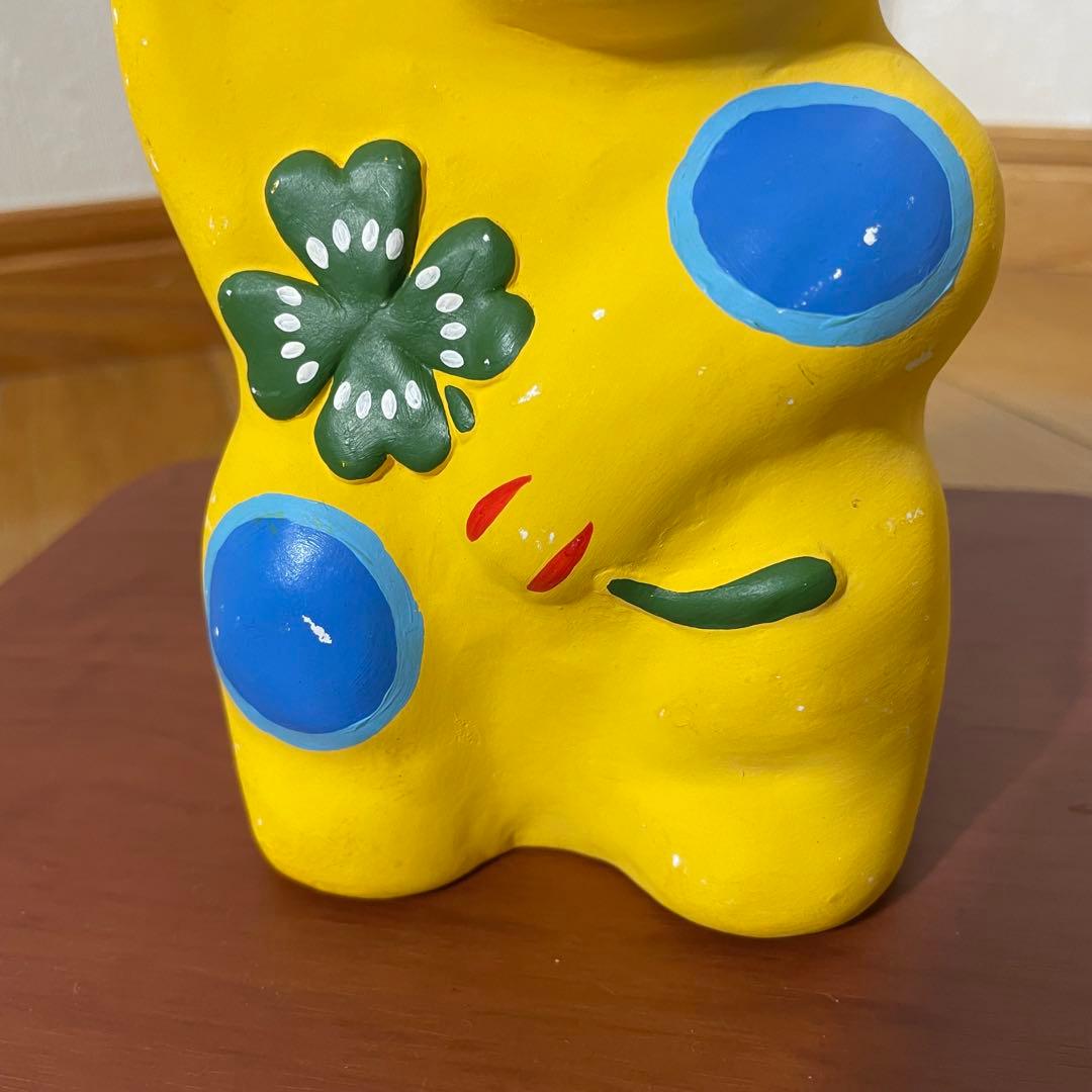 【希少品/サイン入り】工房輪葉葉 わはは 　招き猫 黄色 大