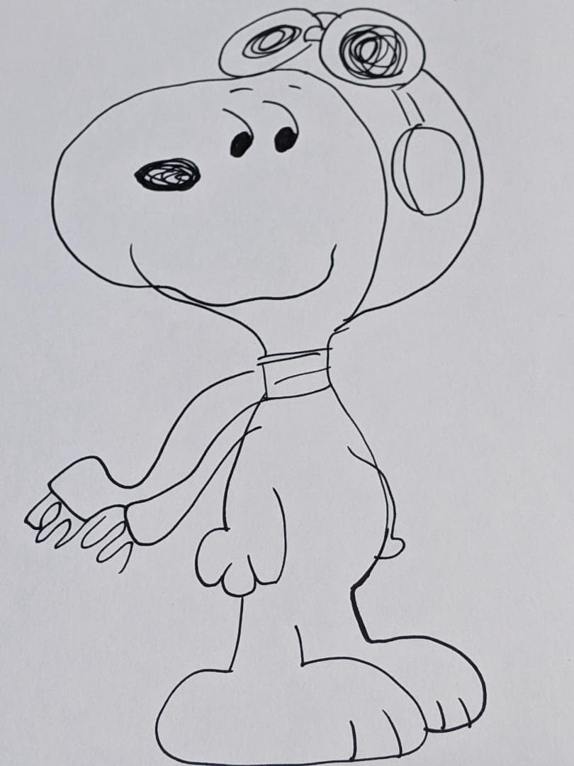 シュルツ「 スヌーピー 」直筆画