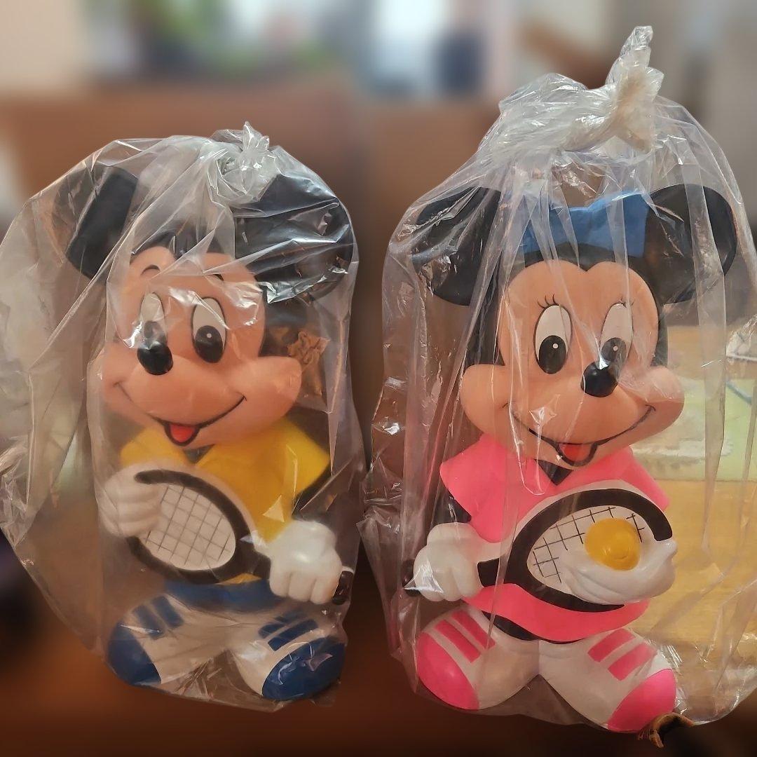 【特別品】大型ミッキー ミニー テニス 貯金箱