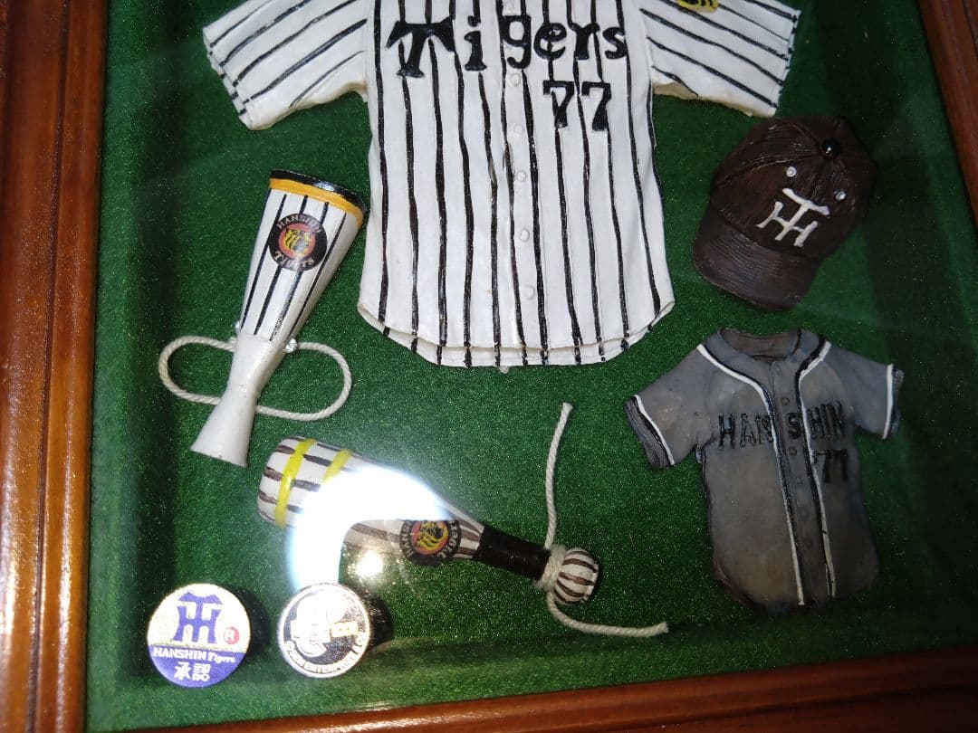 阪神タイガース 平成15年優勝記念星野監督ミニチュアユニフォーム、応援グッズ額縁