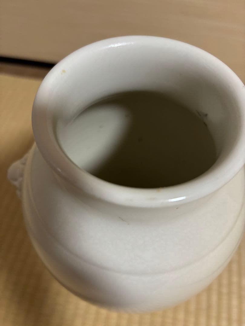 清時代　中国古美術　骨董品　唐物 白磁獅耳花瓶 壺 徳化窯