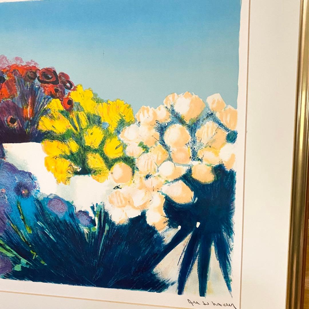 アレンバック リトグラフ 花咲く庭の片隅 14/200