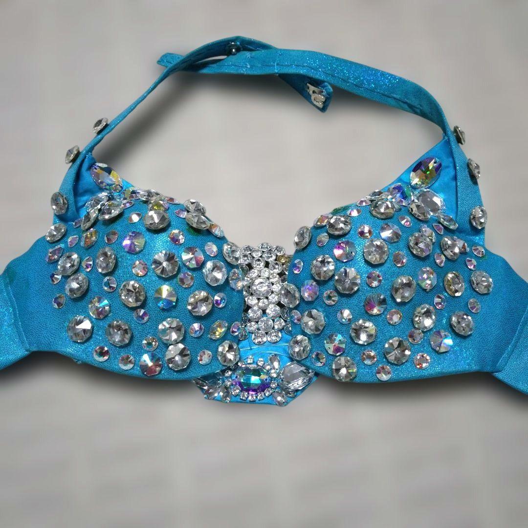 サハルオカーシャ ベリーダンス衣装 ブルー バラディドレス サイーディドレス