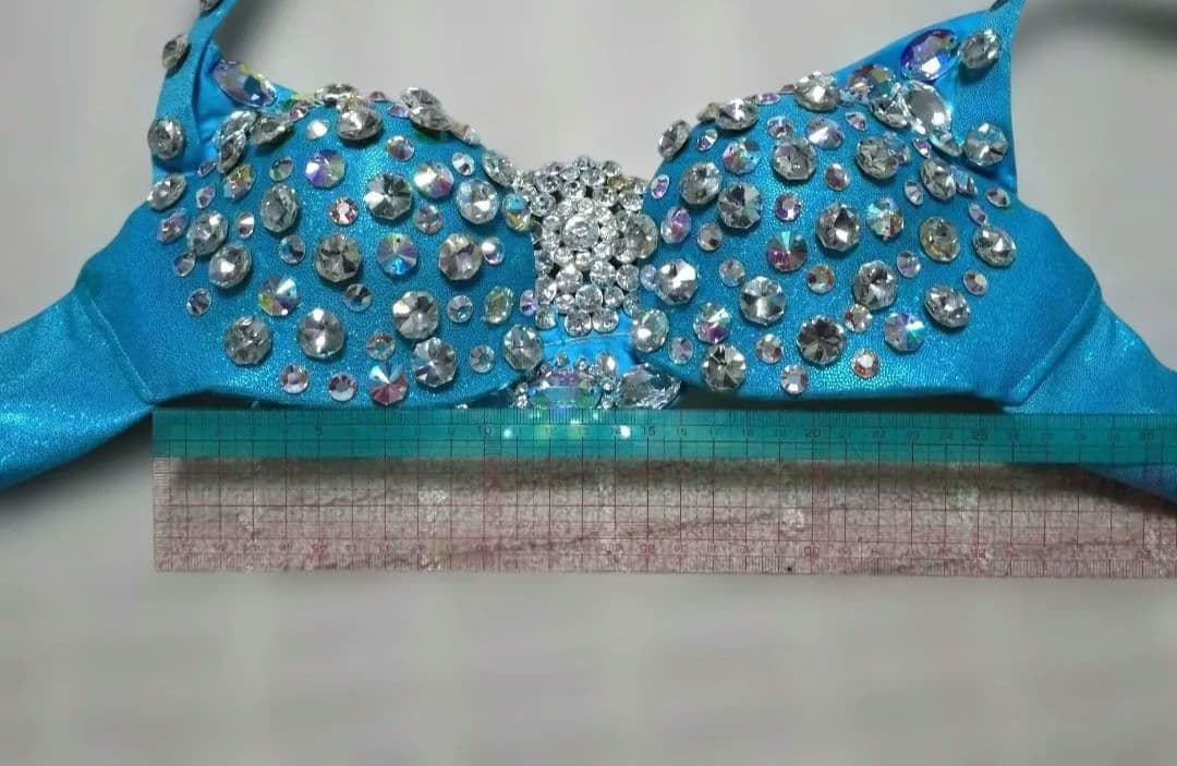 サハルオカーシャ ベリーダンス衣装 ブルー バラディドレス サイーディドレス