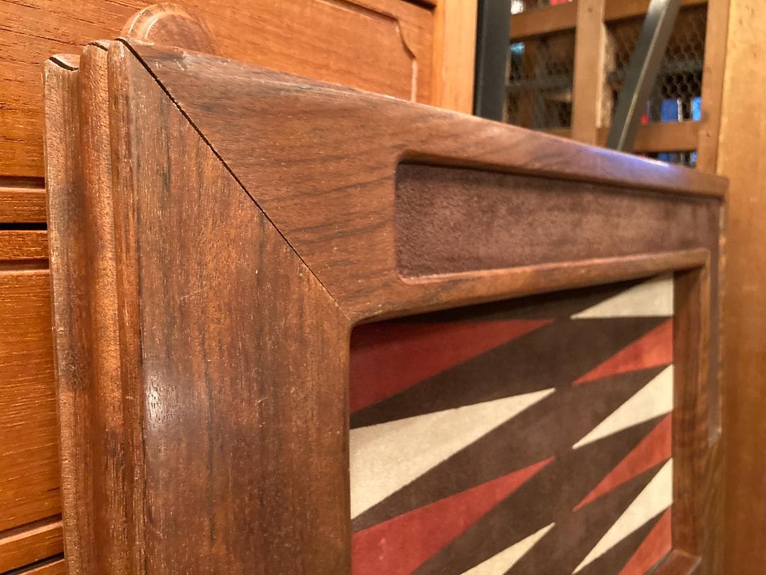 アンティーク☆バッグギャモン／テーブルトップボード／マホガニー無垢・ヌバック