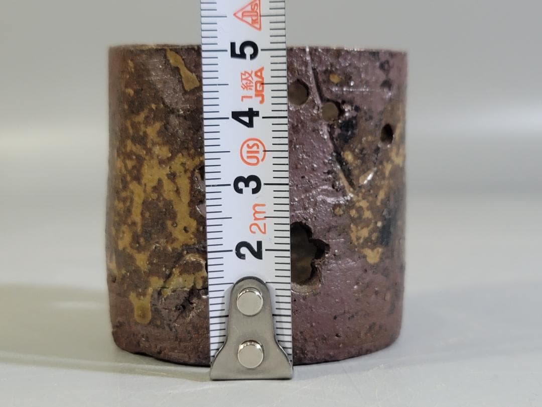 金重陶陽作 備前 茶巾筒 道明識箱 DT419