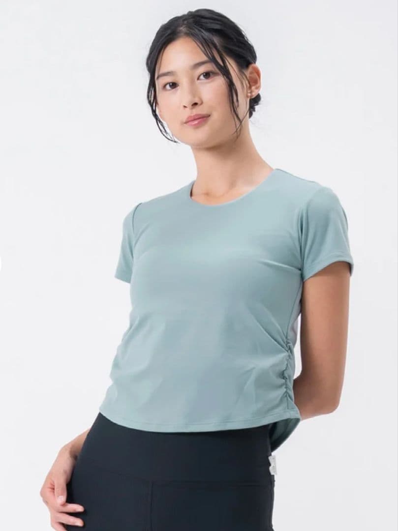 【新品】 2点セット サイドギャザーカップ付きTee フレアリブパンツ Lサイズ