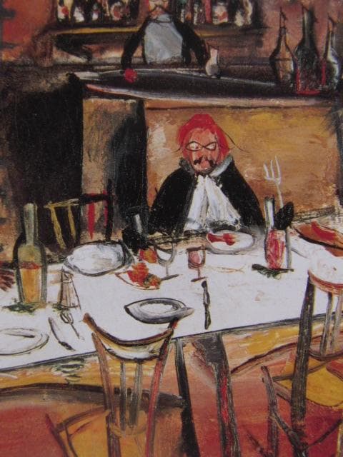 佐伯祐三、カフェレストラン、希少な額装用画集より、新品高級額装付