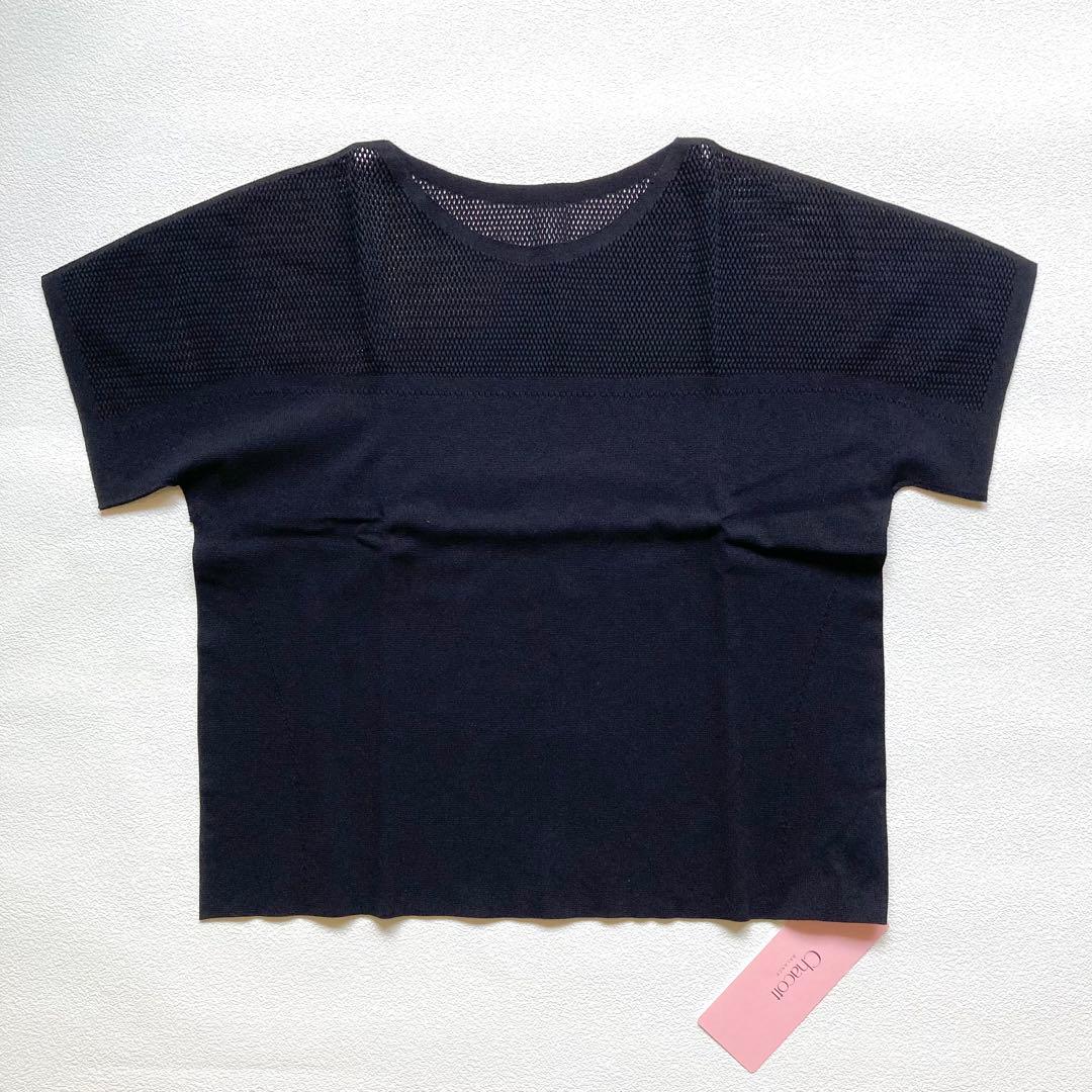 チャコット ノーソーイングニット メッシュコンビ 黒 M Tシャツ ヨガウェア
