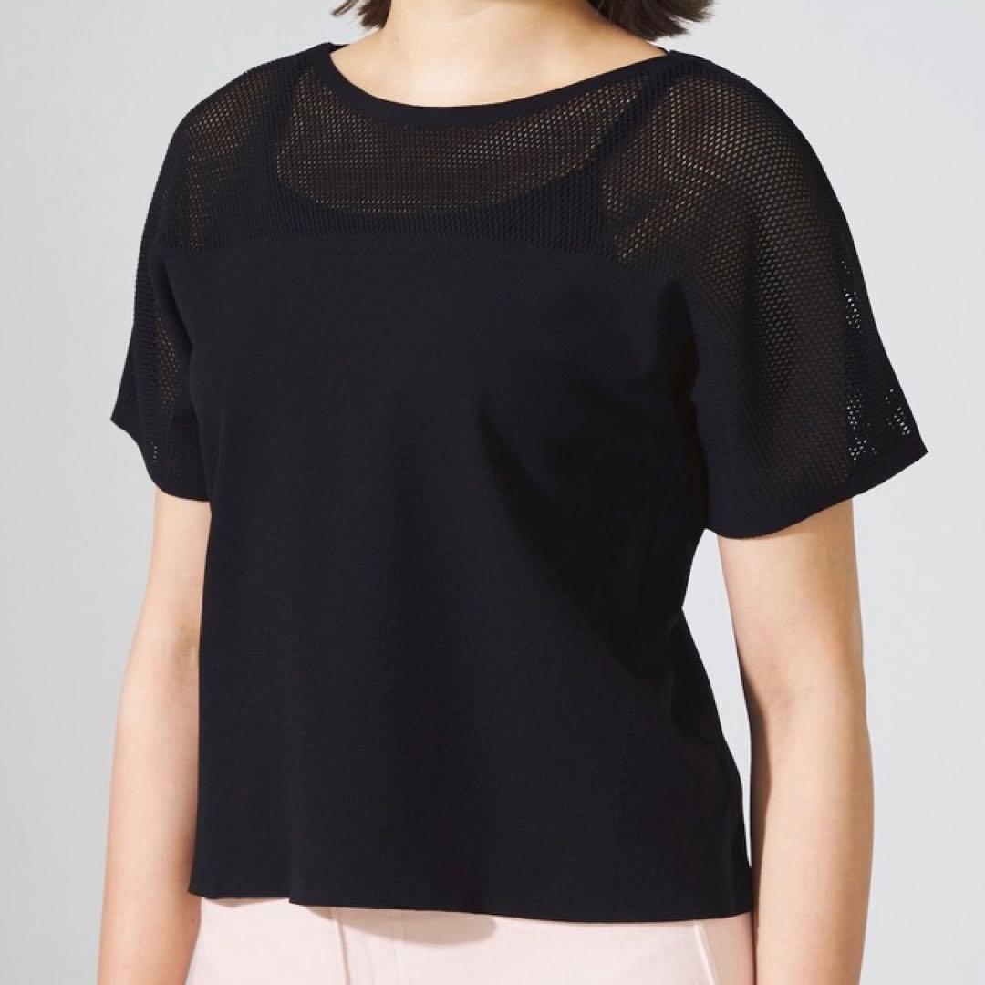 チャコット ノーソーイングニット メッシュコンビ 黒 M Tシャツ ヨガウェア
