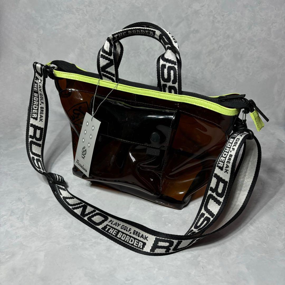 新品 ラッセルノ ゴルフ CLEAR CART BAG ラウンドバッグ ブラウン